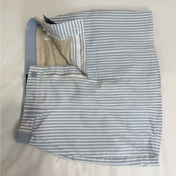 NWT Lee Women’s Mid Rise White & Shy Blue Stripe Cotton Blend Skort, Size 10 - Picture 13 of 15